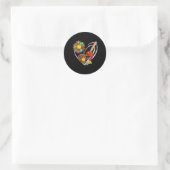 Softbal Tools Zonnebloem Hartvorm Bloemig Cute F Ronde Sticker (Tas)