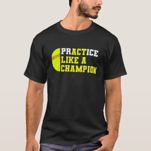 Softbal training als een kampioen catcher werper t-shirt