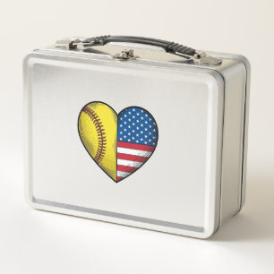 Softbal USA Vlag Hart Vintage Vector Design_1