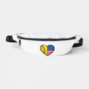 Softbal USA Vlag Hart Vintage Vector Design_1 Heuptasje