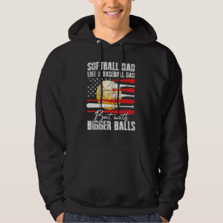 Softbal vader als een honkbal vader VS vlag vaders Hoodie