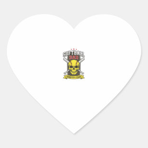 Softbal Vader Dochter Competitie Vintage Vector De Hart Sticker
