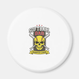 Softbal Vader Dochter Competitie Vintage Vector De Magneet