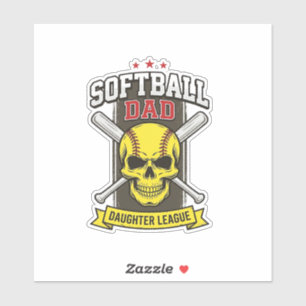 Softbal Vader Dochter Competitie Vintage Vector De Sticker
