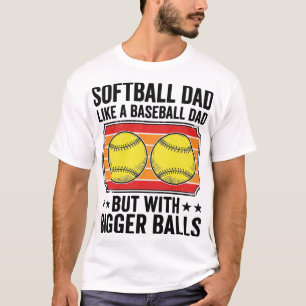 Softbal Vader Grotere Ballen Vintage Gravure Shirt