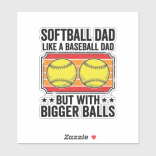 Softbal Vader Grotere Ballen Vintage Gravure Shirt Sticker