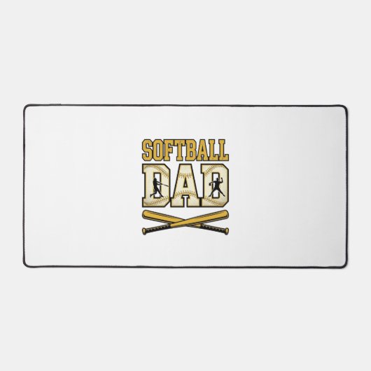 Softbal Vader Vintage Gravure Bat Grafisch_1 Bureaumat (Voorkant)