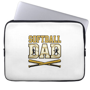 Softbal Vader Vintage Gravure Bat Grafisch_1 Laptop Sleeve