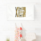 Softbal Vader Vintage Gravure Bat Grafisch_1 Spandoek (Insitu)