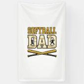 Softbal Vader Vintage Gravure Bat Grafisch_1 Spandoek (Verticaal)
