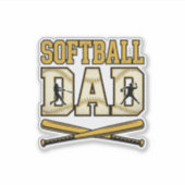 Softbal Vader Vintage Gravure Bat Grafisch_1 Sticker (Voorkant)