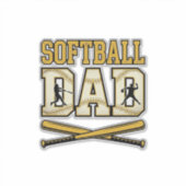 Softbal Vader Vintage Gravure Bat Grafisch_1 Sticker (Voorkant)