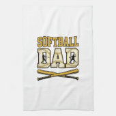 Softbal Vader Vintage Gravure Bat Grafisch_1 Theedoek (Verticaal)