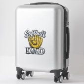 Softbal Vader Vintage Handschoen Shirt Ontwerp_1 Sticker (Koffer)