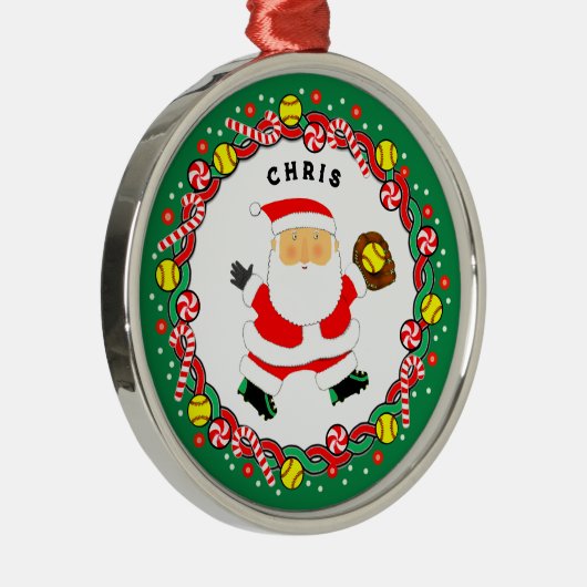 Softbal Vakantie Gift Keramisch Ornament (Rechts)