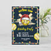softbal vakantiefeest kaart (Staand voorkant)