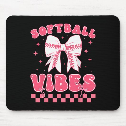 Softbal Vibes Softbal Coquette Groovy Softbal G Muismat (Voorkant)