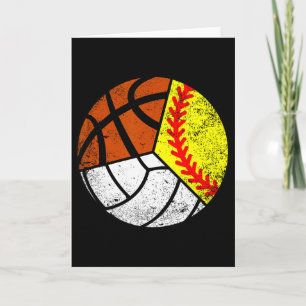 Softbal Volleybal Basketbal Speler Grappige Bal S Kaart