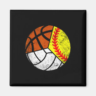 Softbal Volleybal Basketbal Speler Grappige Bal S Magneet