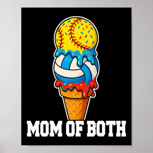 Softbal Volleybal Moeder Ijs Drip Zomer Wedstrijd Poster (Voorkant)