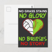 Softbal Volleybal Speler Kneuzingen Atleten Briefkaart (Voorkant / Achterkant)