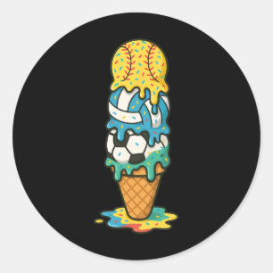 Softbal Volleybal Voetbal IJsdroppendruppel Zomer  Ronde Sticker