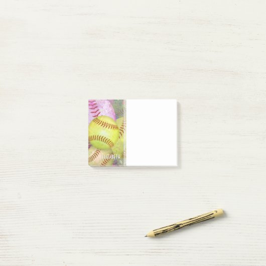 Softbal voor vrouwen post-it® notes (Op bureau)