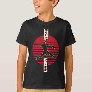 Softbal Vrouwen Kampioenschap Japanse Stijl Kanji T-shirt