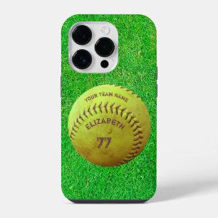 Softbal Vuil Naam Team Nummer Bal iPhone 14 Plus Hoesje