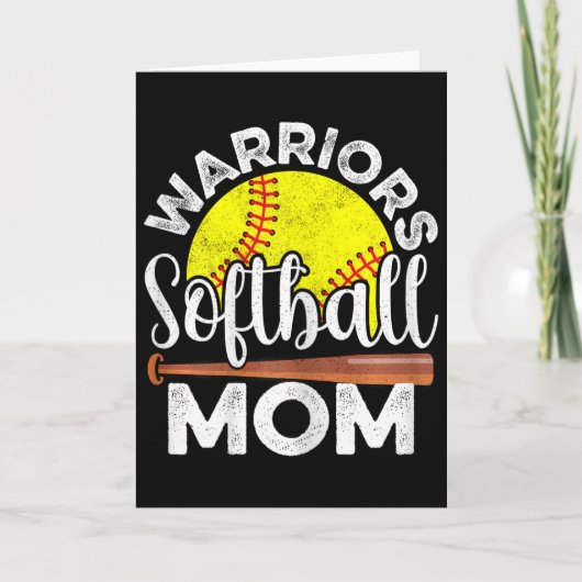 Softbal Warriors Moeder - Moederdag Softbal Mama Kaart (Voorkant)