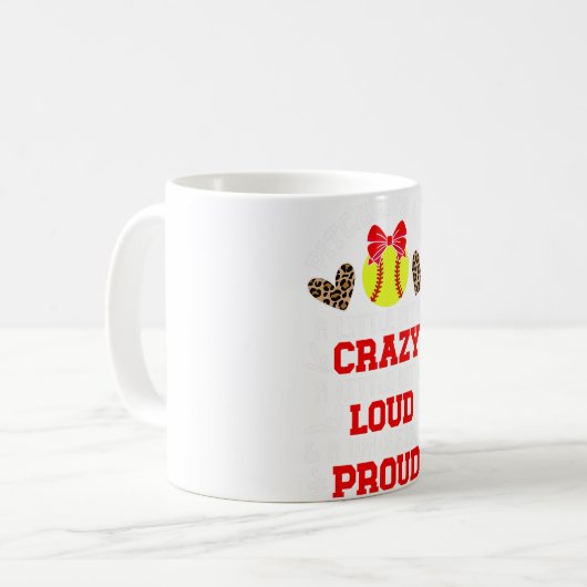 Softbal werper moeder trots mama van een softbal v koffiemok (Voorkant links)