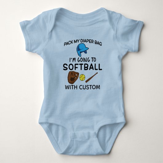 Softbal Zak Voor Luiers Met Naam - Softbal Romper (Voorkant)