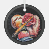 Softbal Zomer Glas Ornament (Voorkant)