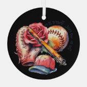 Softbal Zomer Glas Ornament (Achterkant)