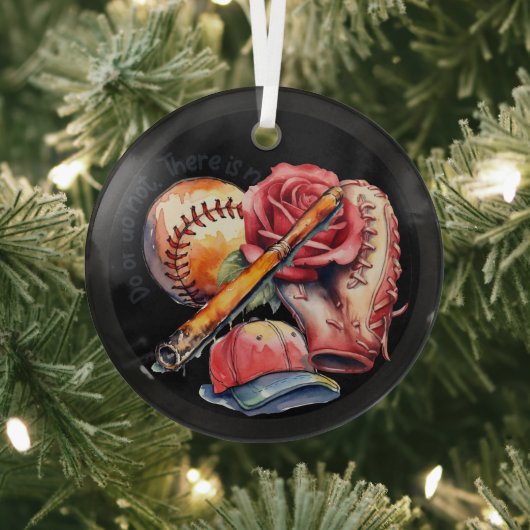 Softbal Zomer Glas Ornament (Insitu)