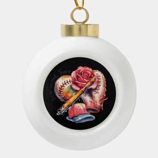 Softbal Zomer Keramische Bal Ornament (Voorkant)