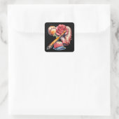 Softbal Zomer Vierkante Sticker (Tas)