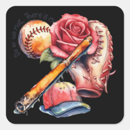 Softbal Zomer Vierkante Sticker