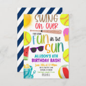 Softbal Zomerfeest Uitnodiging (Voorkant / Achterkant)