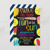 Softbal Zomerfeest Uitnodiging (Voorkant / Achterkant)