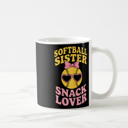 Softbal Zus Snackliefhebber Grappige Softbal Koffiemok (Rechts)
