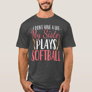 Softbal Zus Softbal Speler 70s cadeau T-shirt