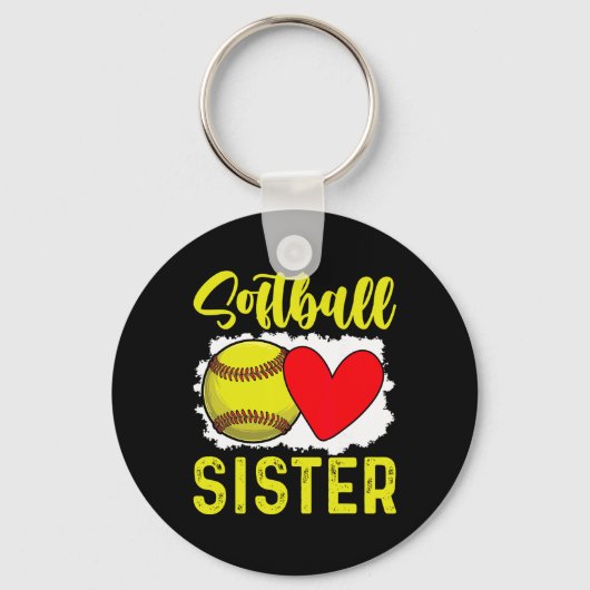 Softbal Zus Softbalspeler Sleutelhanger (Voorkant)