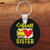 Softbal Zus Softbalspeler Sleutelhanger (Voorkant)