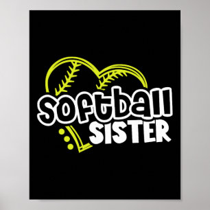Softbal Zus T-Shirts Cadeaus Voor Tiener Meisjes Z Poster