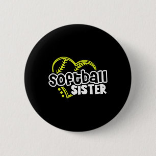 Softbal Zus T-Shirts Cadeaus Voor Tiener Meisjes Z Ronde Button 5,7 Cm