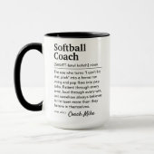 Softbalcoach Definitie Aangepaste Waardering Mok (Links)