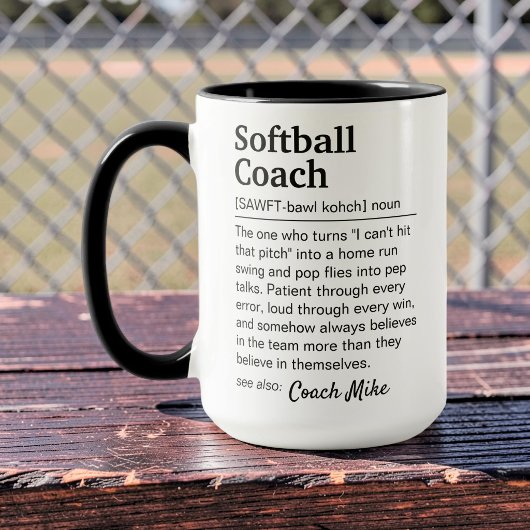 Softbalcoach Definitie Aangepaste Waardering Mok