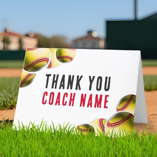 Softbalcoach Naam  Bedankkaart