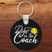Softbalcoach Vrouw Dibs op de Coach Sleutelhanger (Voorkant)